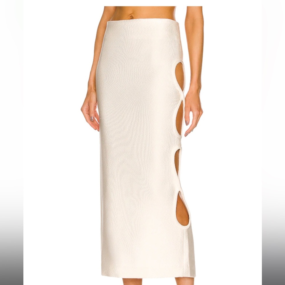 Worn once - stunning Christopher Esber side cutout midi skirt